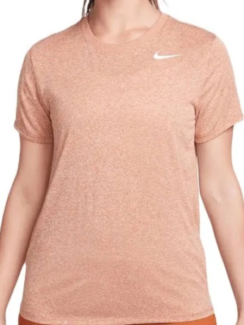 Nike Women's Heathered Peach Crew Neck Short Sleeve Tee